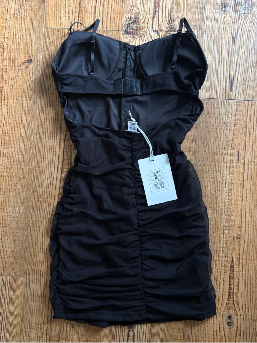 Black Ruched Bodycon Dress - Picture 2 of 3